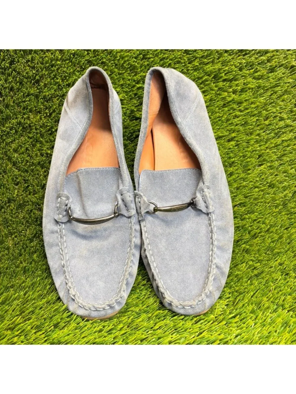 Coach Collapsible Heel Driver Mens Size 10 Blue Gum Classic Slip On Loafer Shoes